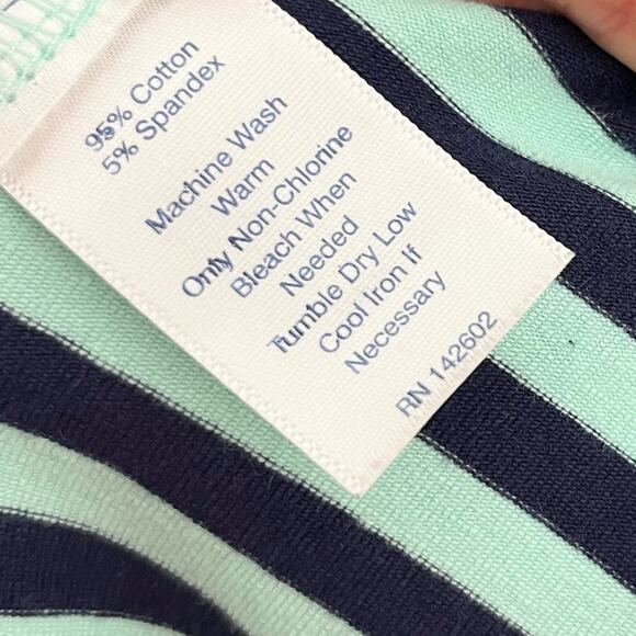 Sail To Sable Women Sleeveless Maxi Dress XS Green Navy Stripe Side Slit Coastal - Picture 10 of 10